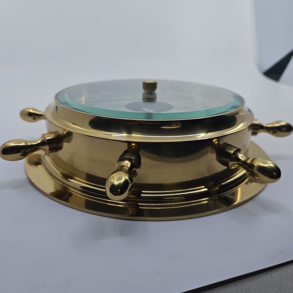 Bey Berk Brass SB402 Boat Ship Wheel Barometer Porthole Glass Nautical 9" Decor - Picture 10 of 16